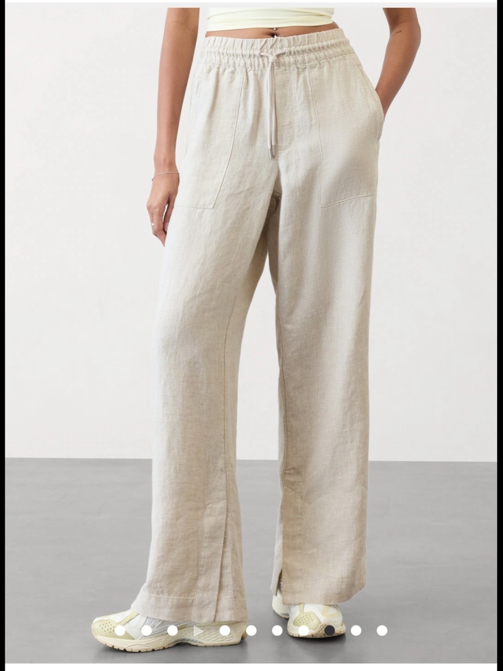 Athleta Retreat Linen high-rise wide leg Pants - undyed - small